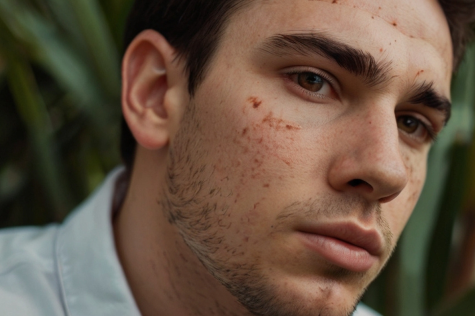 a man with acne