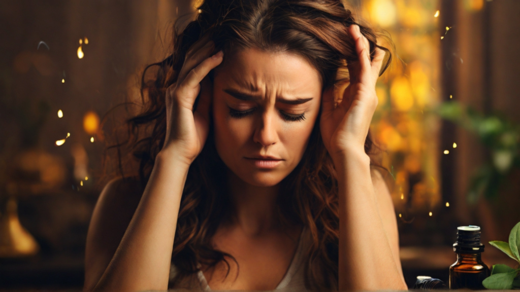 a woman suffering from headache